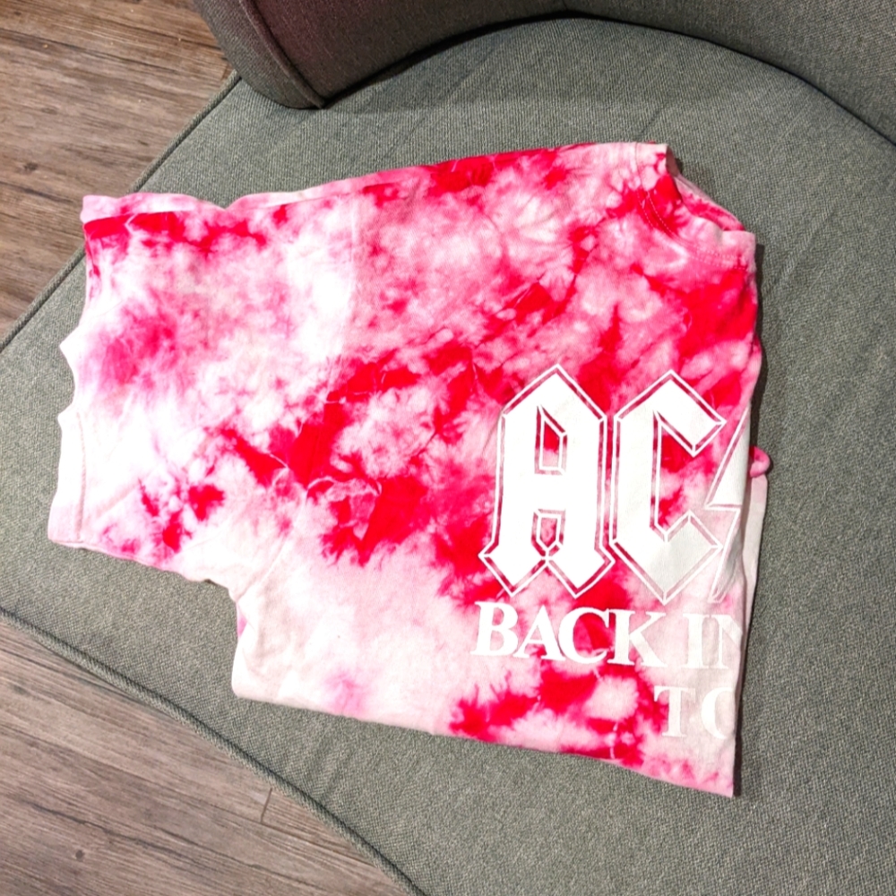 ACDC Band T-shirt Tie Dye (Cropped)